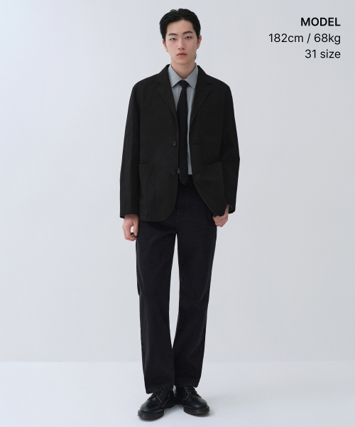 Fur Denim Pants [Washed Black]