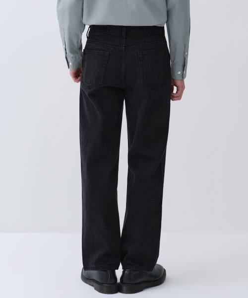 Fur Denim Pants [Washed Black]