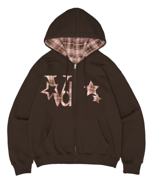 [Jezang Edition] Vicky Reversible Hoodie Zip-up Jacket [Brown]