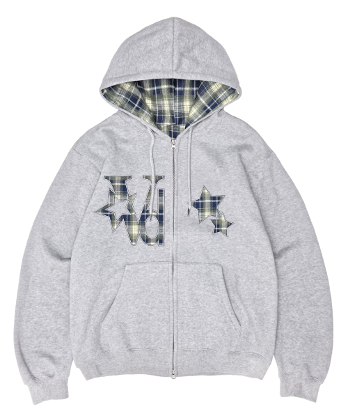 [Jezang Edition] Vicky Reversible Hoodie Zip-up Jacket [MelangeGray]