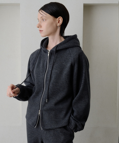 Knit Hoodie Zip-up [T54]