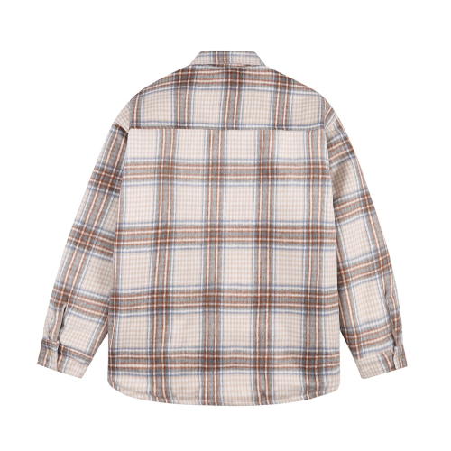 Wool Fur Padding Shirt Brown