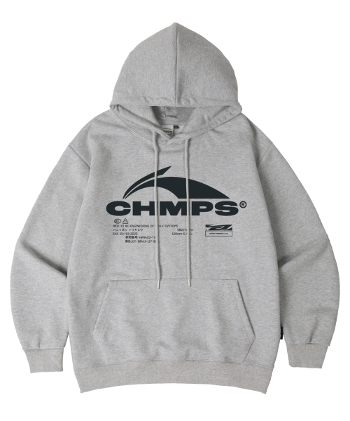 [3 COLORS] CHMPS EVOLVE Oversized Hoodie Shirt B25FT08 [Fleece/NOFleece]