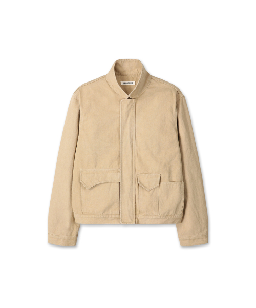 High Neck Oblique Pocket Jacket