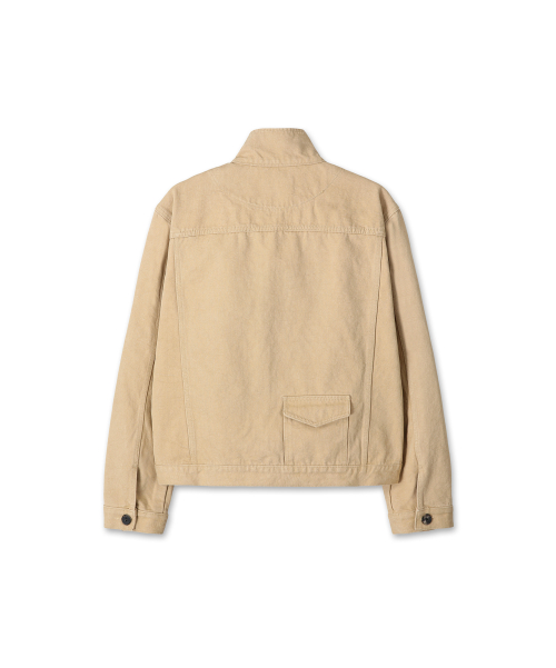 High Neck Oblique Pocket Jacket