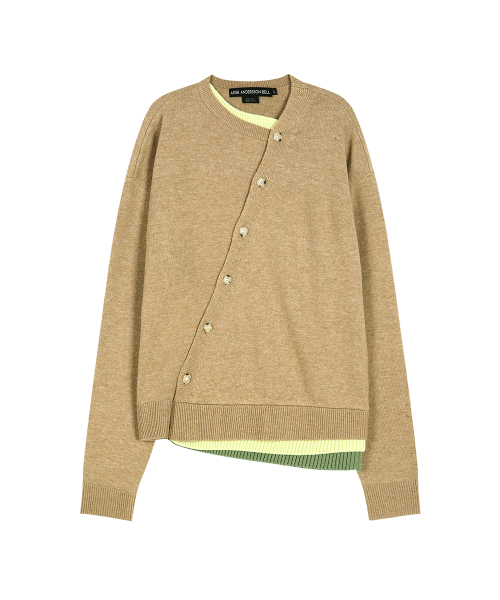 LAYERED CARDIGAN atb1411m(CAMEL)