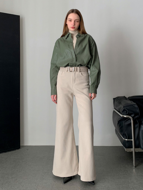 Bootcut Napping Cotton Pants (3colors)