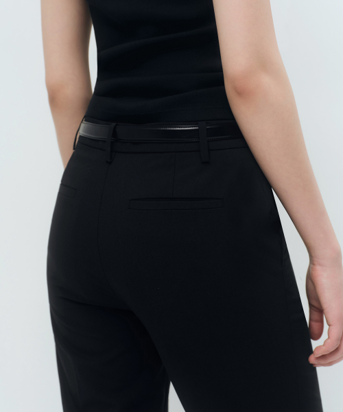 [Cooltandard] Women's Low Rise Flare Slacks [Black] thumbnail 9