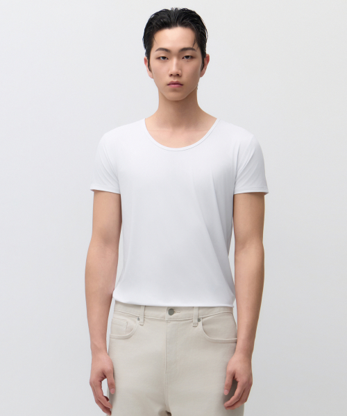 COOLTANDARD SCOOP NECK UNDERSHIRT [WHITE]