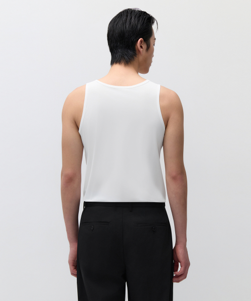 [Cool] Mesh Sleeveless Shirt [White]