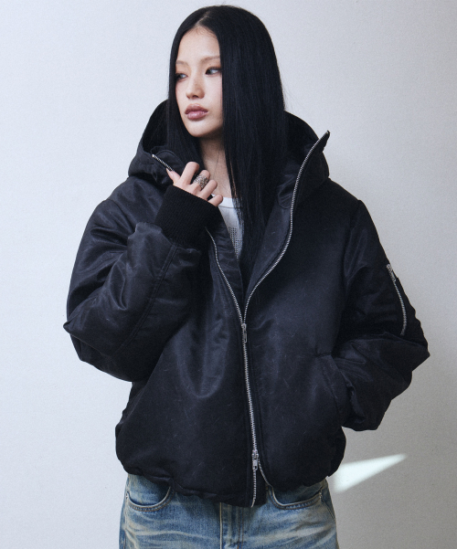 L1 Hoodie Fur Jacket (Black)