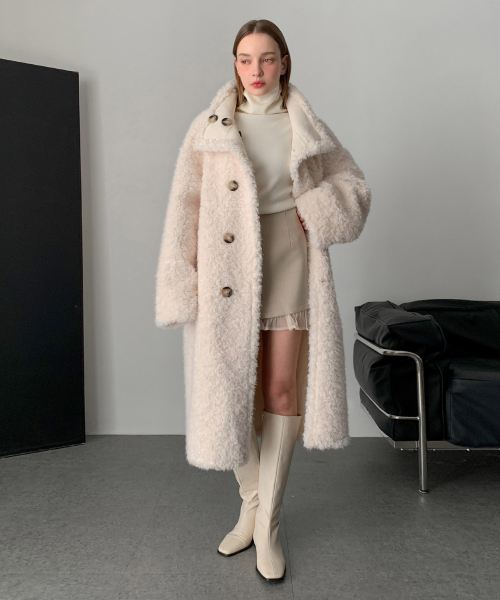Reversible Faux Leather Fur Long Mustang (3colors)