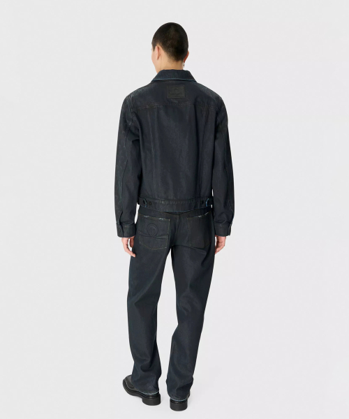 (M) Denim Jacket Black MOON WAXED DENIM JACKET BK99 BLACK