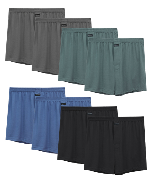 Daily Cotton Stretch Mens Boxer Trunks 8PACK