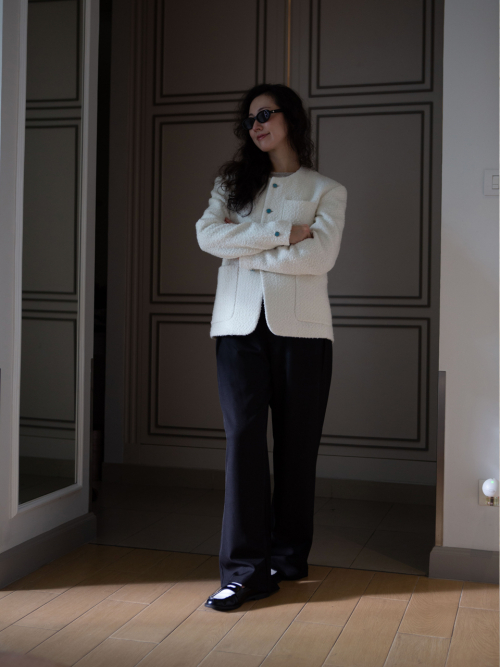 WHITE TWEED JACKET