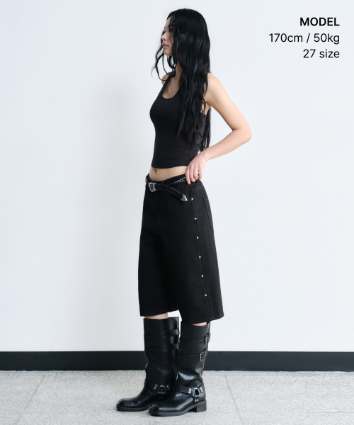 Denim Shorts [Black]
