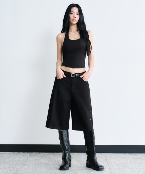 Denim Shorts [Black]