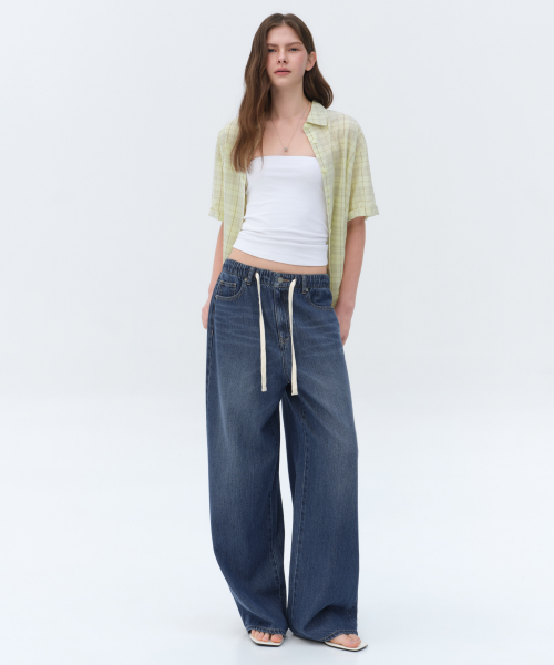 Wide Denim Pants [Midi ]