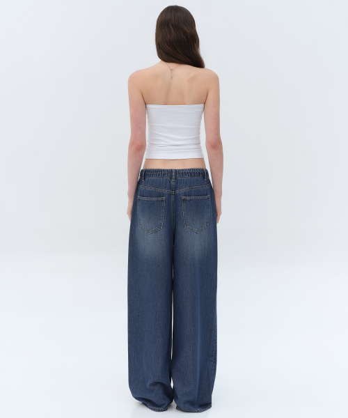 Wide Denim Pants [Midi ]