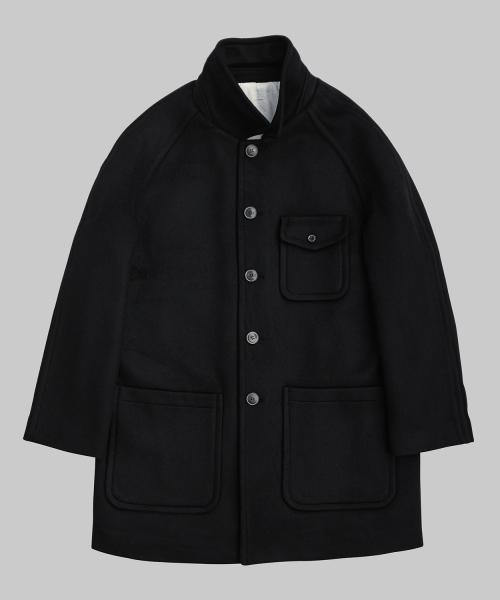 Black Wool Half Coat