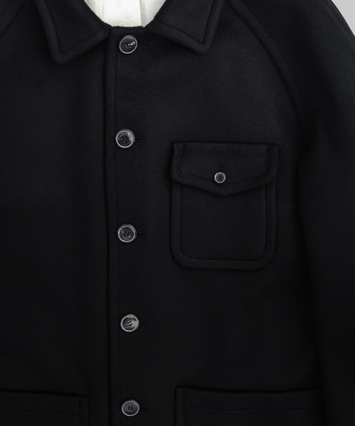 Black Wool Half Coat