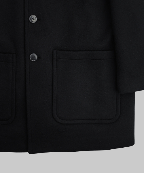 Black Wool Half Coat