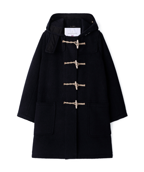 WOMENS LONG ORIGINAL DUFFLE COAT WITH WOODEN - NAVY