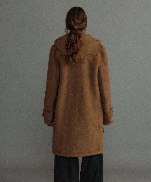 WOMENS LONG ORIGINAL DUFFLE COAT WITH WOODEN - CAMEL