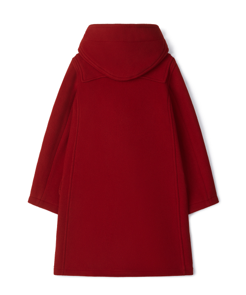 WOMENS CLASSIC FIT DUFFLE COAT WITH WOODEN - RED
