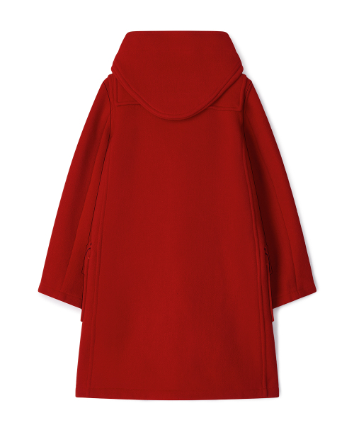 WOMENS CLASSIC FIT DUFFLE COAT WITH HORN - RED