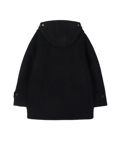 SHORT ORIGINAL DUFFLE COAT WITH WOODEN - BLACK