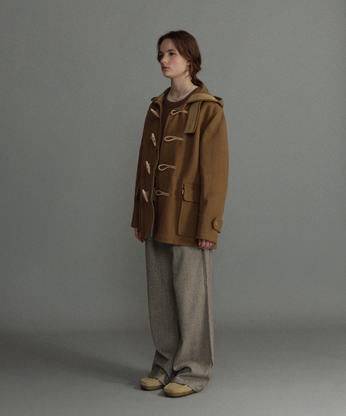 MELTON UTILITY DUFFLE COAT - CAMEL