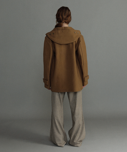 MELTON UTILITY DUFFLE COAT - CAMEL