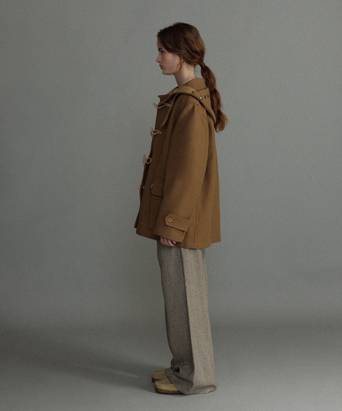 MELTON UTILITY DUFFLE COAT - CAMEL
