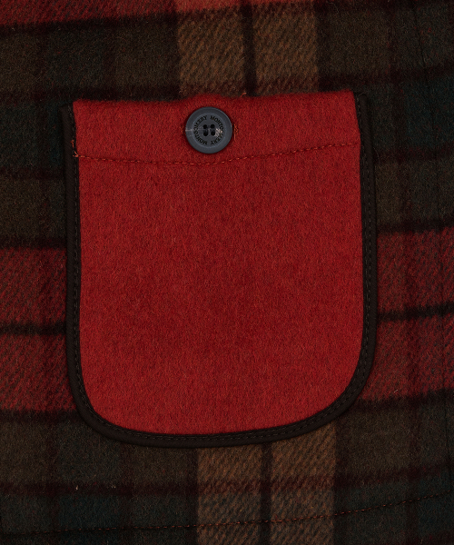 CLASSIC FIT DUFFLE COAT WITH WOODEN - BURNT ORANGE