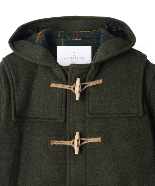 CLASSIC FIT DUFFLE COAT WITH WOODEN - OLIVE