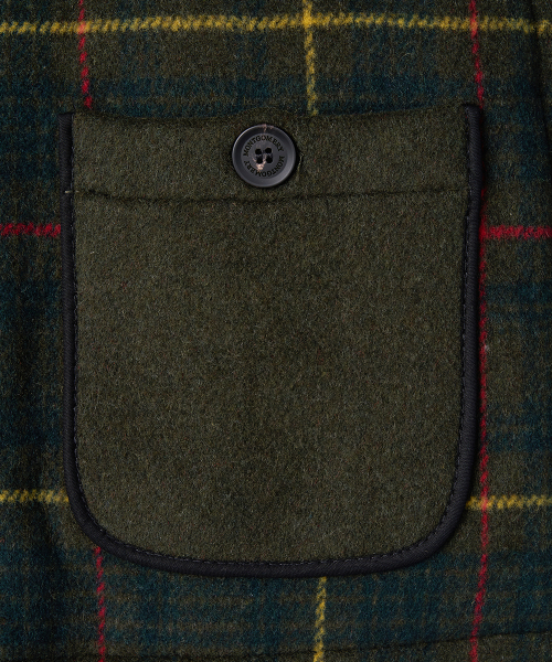 CLASSIC FIT DUFFLE COAT WITH WOODEN - OLIVE