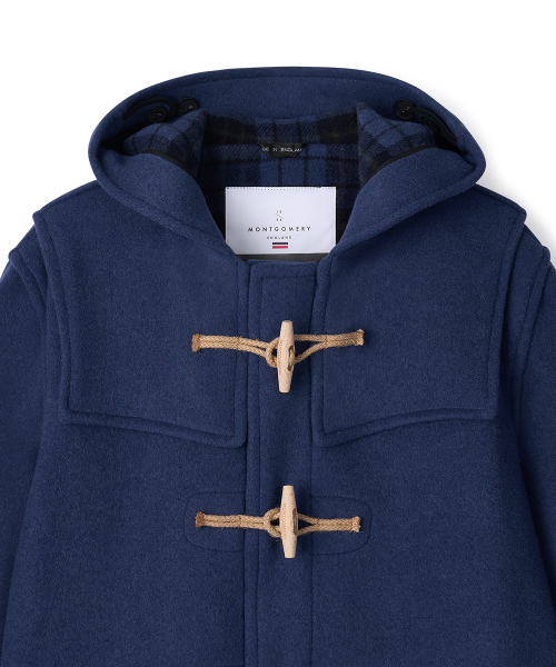 CLASSIC FIT DUFFLE COAT WITH WOODEN - ROYAL BLUE