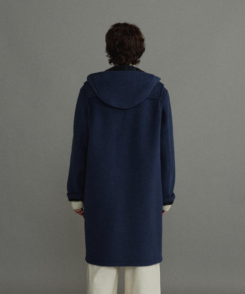 CLASSIC FIT DUFFLE COAT WITH HORN - ROYAL BLUE