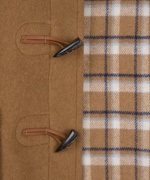 CLASSIC FIT DUFFLE COAT WITH HORN - CAMEL
