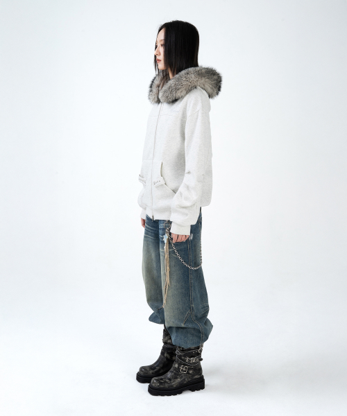 Fur Zip-up Melange