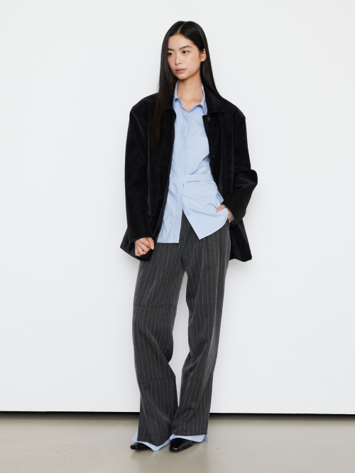 Shirt Stripe Pants Black
