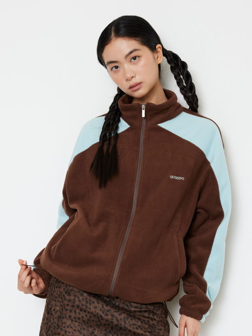 Fleece Zip-upJacket Brown