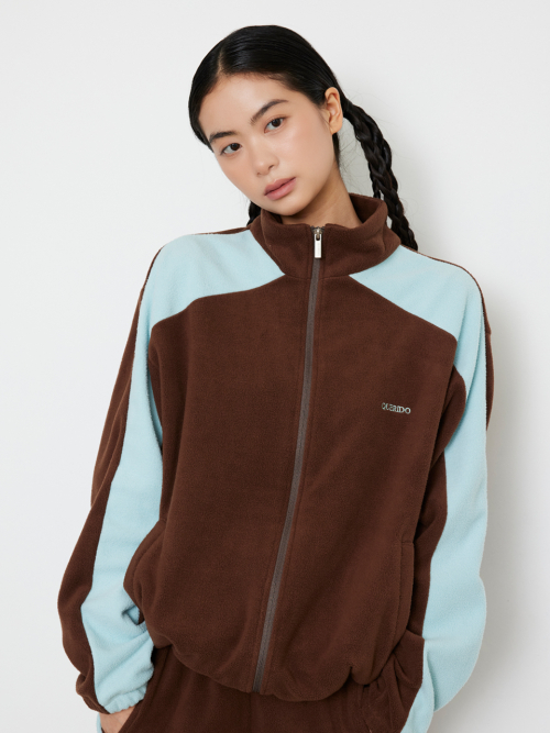 Fleece Zip-upJacket Brown