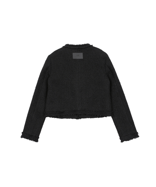 VINTAGE BUTTON TWEED JACKET BLACK