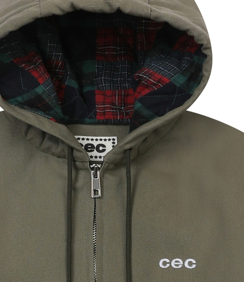 CEC CATION OXFORD WORK ZIP-UP HOODIE(KHAKI)
