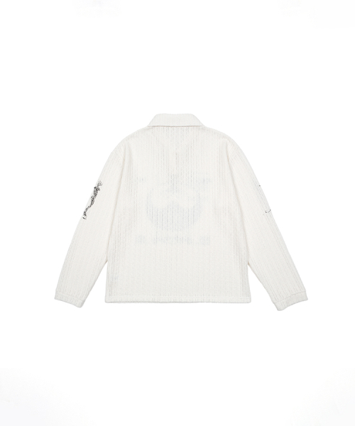 LACE KNIT GRAPHIC T-SHIRTS IVORY