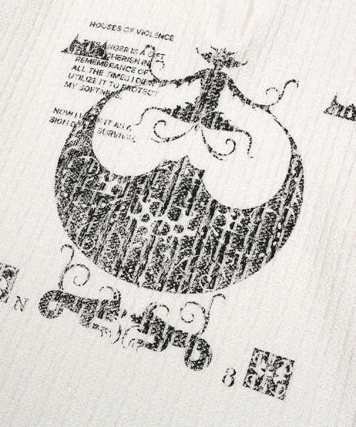LACE KNIT GRAPHIC T-SHIRTS IVORY