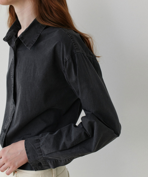 Pigment Washing Shirt_Charcoal