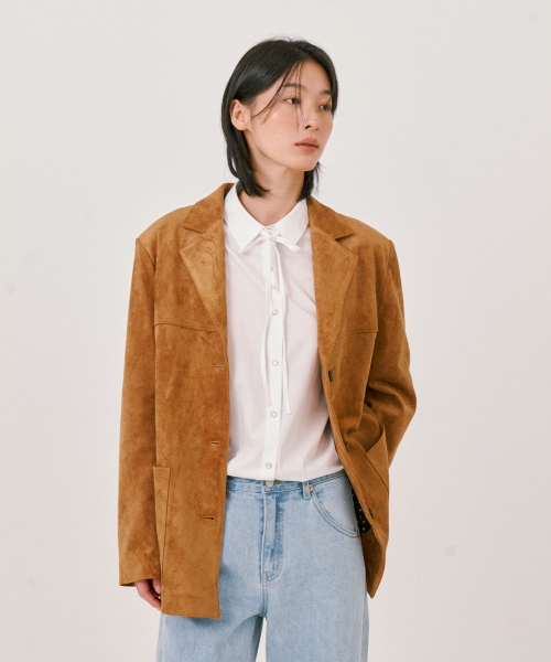Suede Over-fit Jacket_Camel